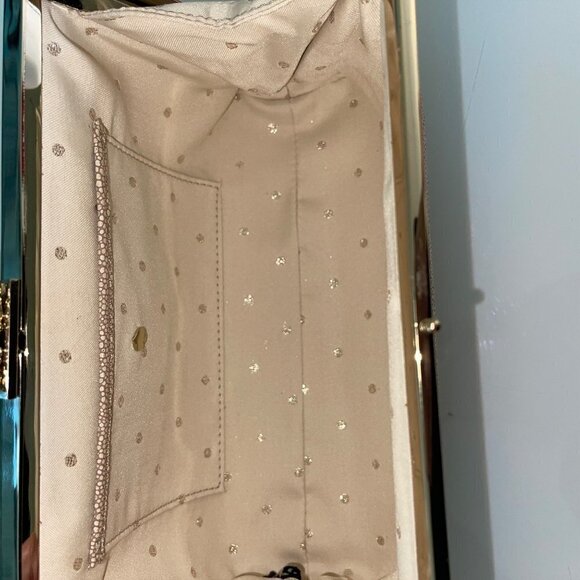 Kate Spade Queen Of The Nile Clutch Purse Tan Stingray Leather Gold Hardware - Picture 10 of 14